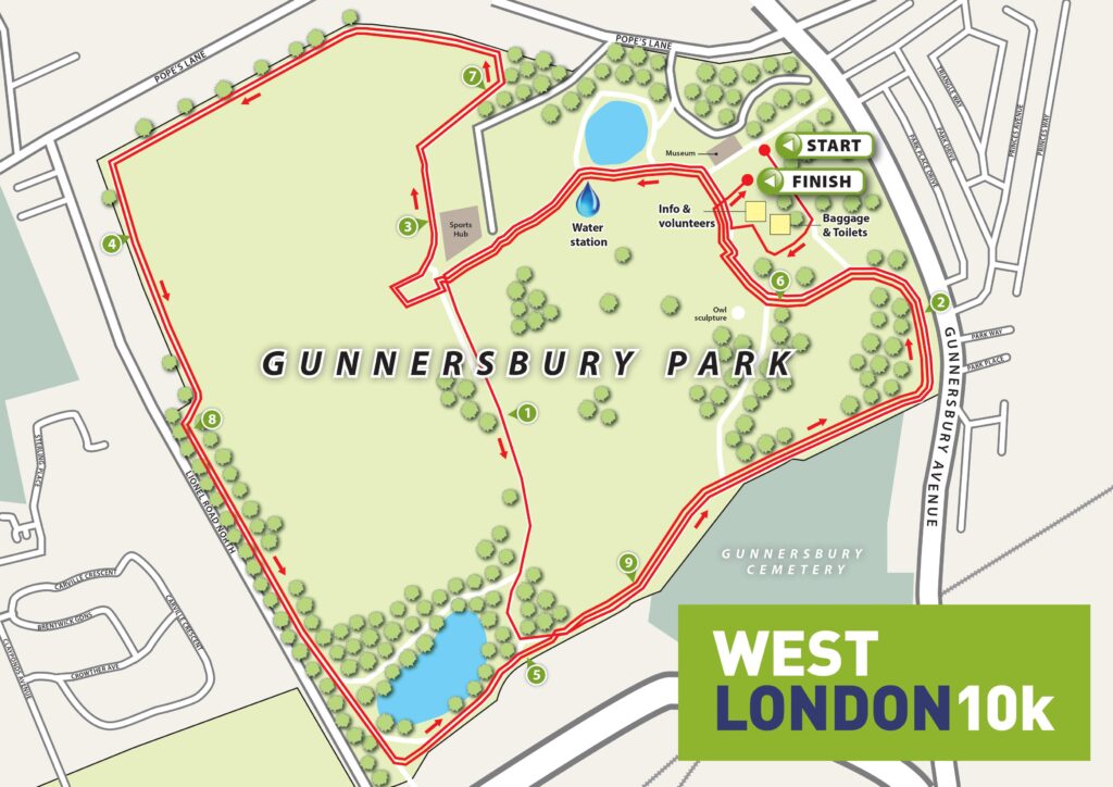 West London 10k route map